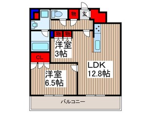 ﾌﾟﾗｳﾄﾞﾀﾜｰ武蔵浦和ﾏｰｸｽ（412）の物件間取画像